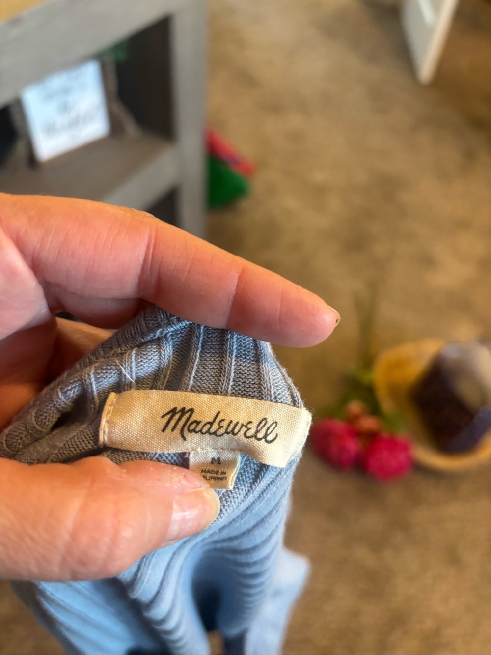 Madewell Slate Gray Ribbed Button-Front Tank - Picture 4 of 4